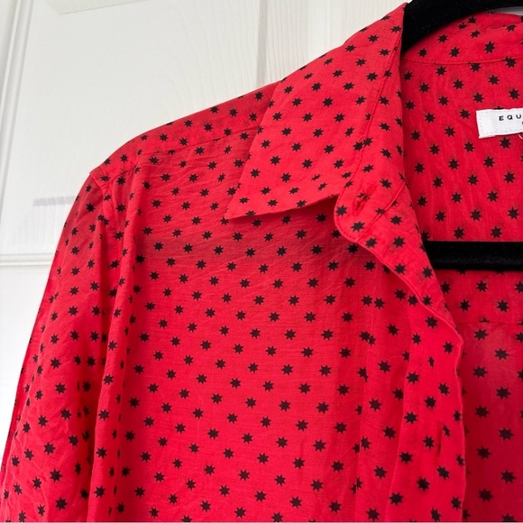 Equipment Red Patterned Button Down Size Small - Picture 2 of 7